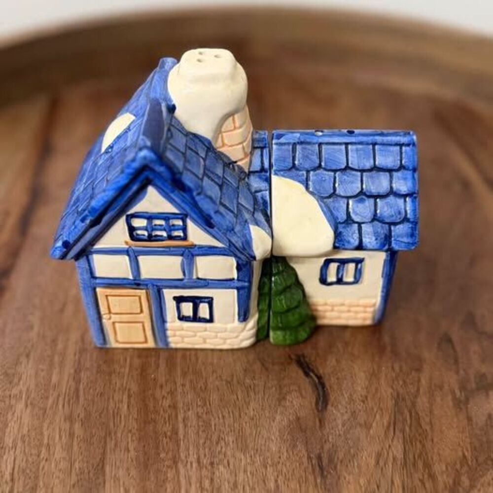 Vintage Ceramic Cottage Salt and Pepper Shaker Set